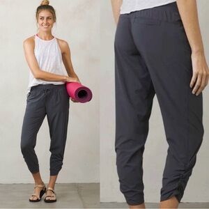 Prana Charcoal Capri Ruched Joggers XS
